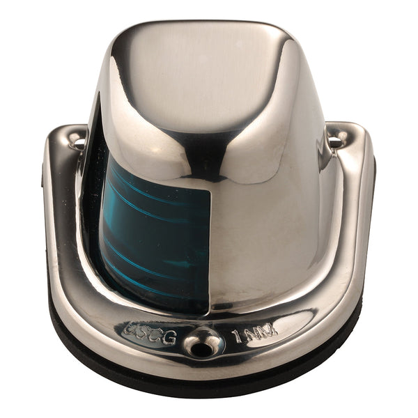 Attwood 1-Mile Deck Mount Green Sidelight - 12V - Stainless Steel Housing [66319G7] - Navigation Lights