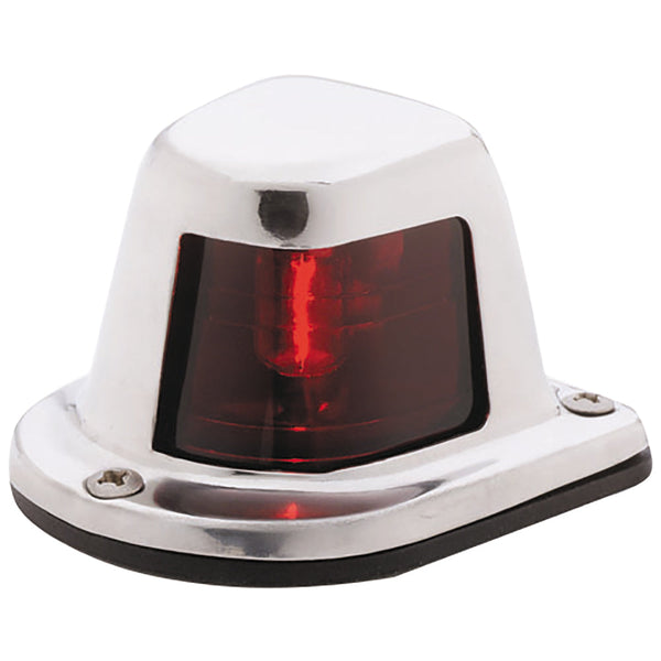 Attwood 1-Mile Deck Mount Red Sidelight - 12V - Stainless Steel Housing [66319R7] - Navigation Lights