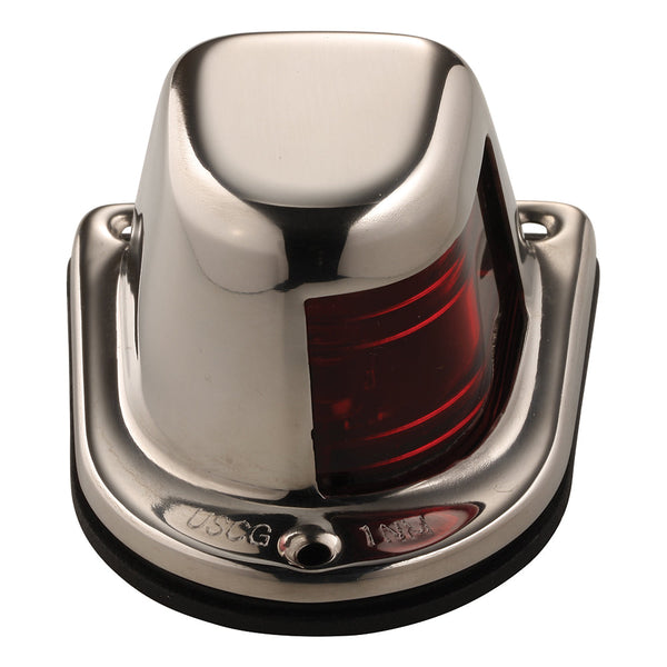 Attwood 1-Mile Deck Mount Red Sidelight - 12V - Stainless Steel Housing [66319R7] - Navigation Lights