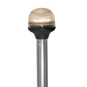 Attwood All-Around Fold-Down Incandescent Anti-Glare Lens Light - 20’’ Aluminum Pole - 12V - Horizontal Composite