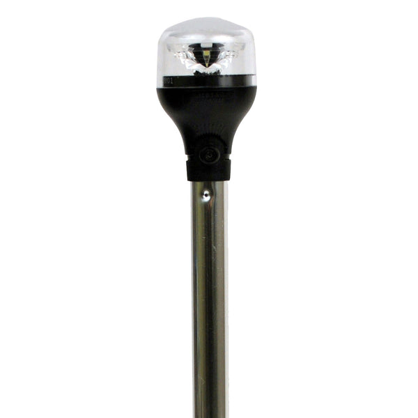 Attwood LightArmor All-Around Light - 12’’ Aluminum Pole - Black Vertical Composite Base w/Adapter [5557-PV12A7]