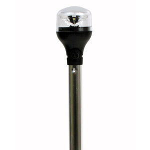 Attwood LightArmor All-Around Light - 20’’ Aluminum Pole - Black Vertical Composite Base w/Adapter [5551-PA20-7]