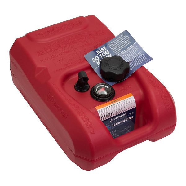 Attwood Portable Fuel Tank - 3 Gallon w/Gauge [8803LPG2] - Fuel Systems