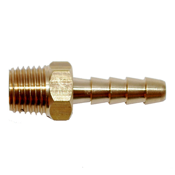 Attwood Universal Brass Fuel Hose Fitting - 1/4’’ NPT x 3/8’’ Barb [14540-6] - Fuel Hose & Fittings