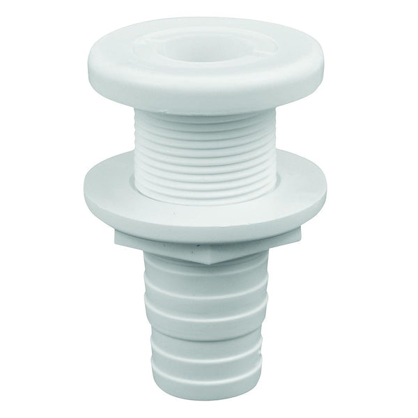 Attwood White Plastic Thru-Hull Fitting - 1-1/8’’ Inner Diameter [3874-3] - Thru-Hull Fittings