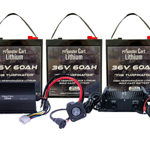 BIG BUNDLE 36v 180Ah- (3) 36V 60AH LITHIUM BATTERY & 36V 15A WATERPROOF CHARGER