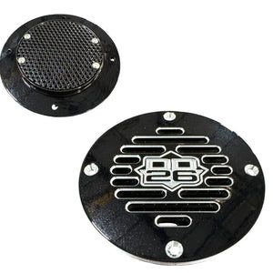 Billet Aluminum Drain Plate with Screen 4’’ Round for Boats - Black - Boat Accessory