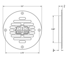 Billet Aluminum Drain Plate with Screen 4’’ Round for Boats - Boat Accessory