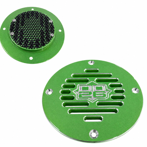 Billet Aluminum Drain Plate with Screen 4’’ Round for Boats - Green - Boat Accessory