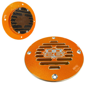 Billet Aluminum Drain Plate with Screen 4’’ Round for Boats - Orange - Boat Accessory
