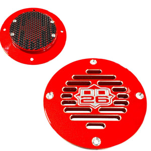 Billet Aluminum Drain Plate with Screen 4’’ Round for Boats - Red - Boat Accessory