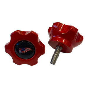Billet Aluminum Graph and Transducer Knobs - Garmin (all except Striker 7) / Red - Boat Accessory