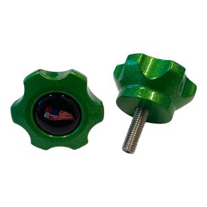 Billet Aluminum Graph and Transducer Knobs - Garmin (all except Striker 7) / Green - Boat Accessory