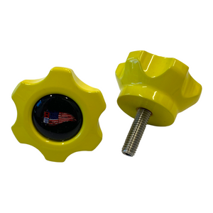 Billet Aluminum Graph and Transducer Knobs - Garmin (all except Striker 7) / Yellow - Boat Accessory
