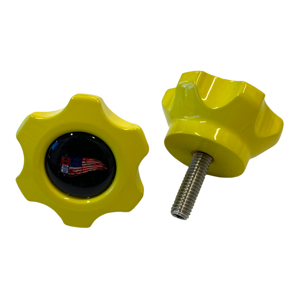 Billet Aluminum Graph and Transducer Knobs - Yellow / Garmin (all except Striker) - boating accessories