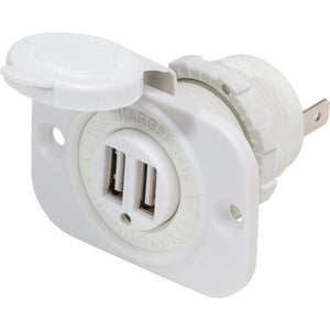 Blue Sea 12V DC Dual USB Charger Socket - White [1016200] - Accessories