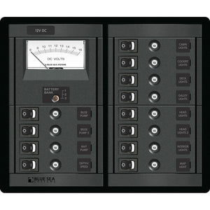 Blue Sea 1464 12 Position Switch CLB + Meter Square [1464] - Electrical Panels