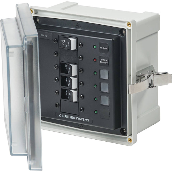 Blue Sea 3130 - SMS Panel Enclosure w/Main 3 Branch (15A) - 120V AC [3130] - Electrical Panels