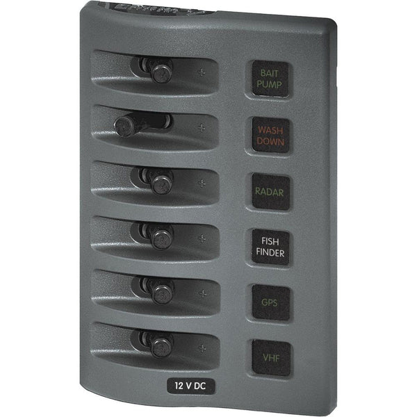 Blue Sea 4306 WeatherDeck Water Resistant Fuse Panel - 6 Position - Grey [4306] - Electrical Panels