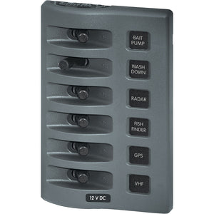 Blue Sea 4307 WeatherDeck 12V DC Waterproof Switch Panel - 6 Position [4307] - Electrical Panels