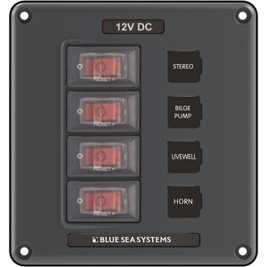 Blue Sea 4320 Circuit Breaker Switch Panel 4 Position - Gray [4320] - Electrical Panels