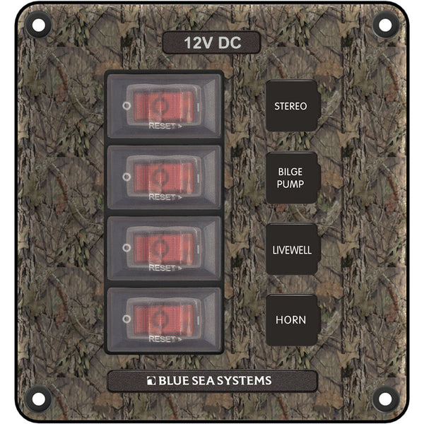 Blue Sea 4323 Circuit Breaker Switch Panel 4 Position - Camo [4323] - Electrical Panels