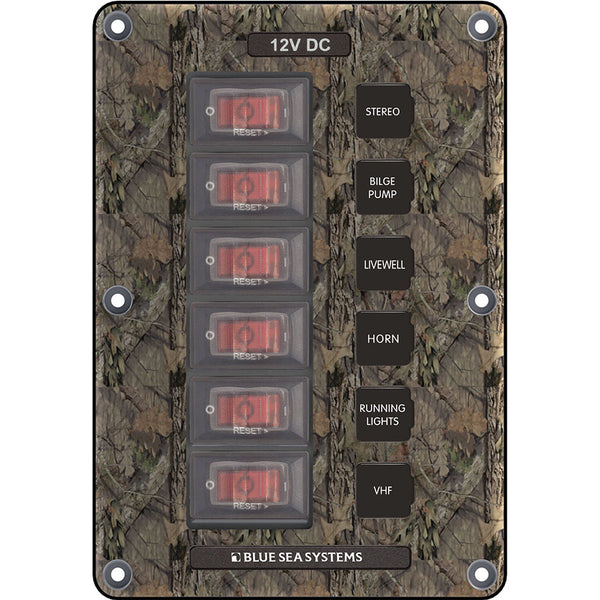 Blue Sea 4325 Circuit Breaker Switch Panel 6 Position - Camo [4325] - Electrical Panels