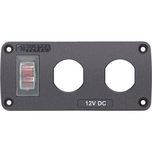 Blue Sea 4364 Water Resistant USB Accessory Panel - 15A Circuit Breaker 2x Blank Apertures [4364] - Accessories