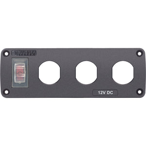 Blue Sea 4367 Water Resistant USB Accessory Panel - 15A Circuit Breaker 3x Blank Apertures [4367] - Accessories