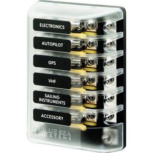 Blue Sea 5015 ST Glass Fuse Block w/Negative Bus [5015] - Fuse Blocks & Fuses