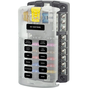Blue Sea 5026 ST Blade Fuse Block w/Cover - 12 Circuit w/Negative Bus [5026] - Circuit Breakers