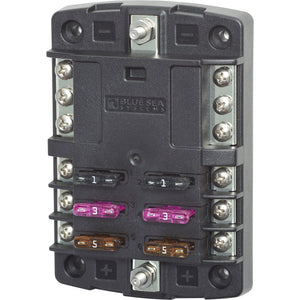 Blue Sea 5030 ST Blade Fuse Block w/o Cover - 6 Circuit w/Negative Bus [5030] - Fuse Blocks & Fuses