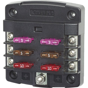 Blue Sea 5033 ST Blade Fuse Block w/out Cover - 6 Circuit w/out Negative Bus [5033] - Fuse Blocks & Fuses