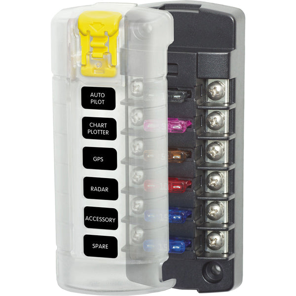 Blue Sea 5035 ST Blade Fuse Block w/Cover - 6 Circuit Independent w/o Negative Bus [5035] - Fuse Blocks & Fuses