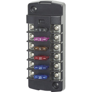 Blue Sea 5037 ST Blade Fuse Block w/o Cover - 6 Circuit Independent w/o Negative Bus [5037] - Fuse Blocks & Fuses