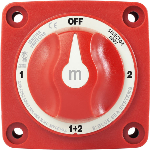 Blue Sea 6007 m-Series (Mini) Battery Switch Selector Four Position Red [6007] - Battery Management