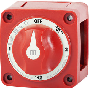 Blue Sea 6007 m-Series (Mini) Battery Switch Selector Four Position Red [6007] - Battery Management