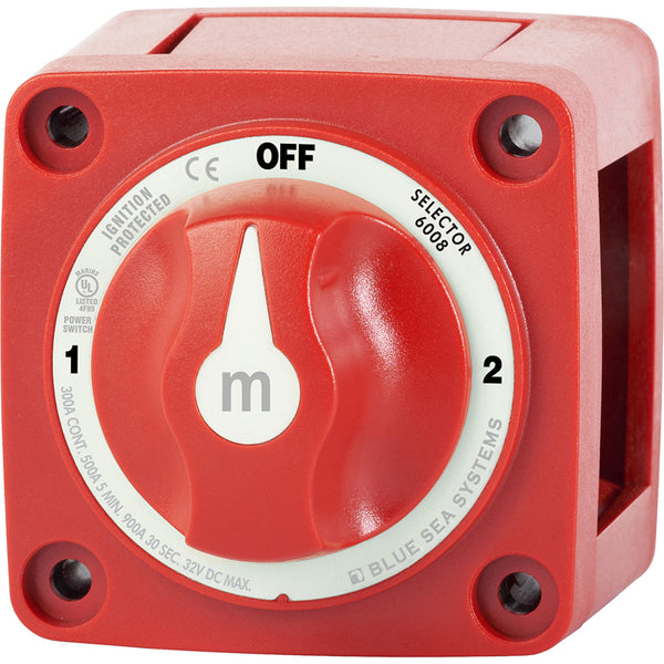 Blue Sea 6008 M-Series Battery Switch 3 Position - Red [6008] - Battery Management