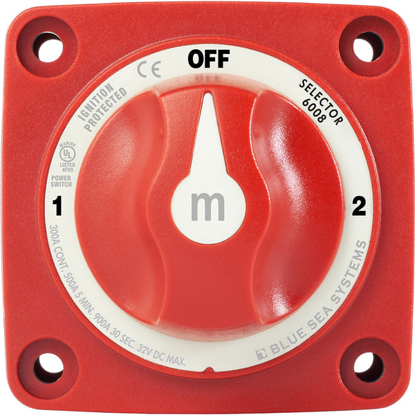 Blue Sea 6008 M-Series Battery Switch 3 Position - Red [6008] - Battery Management