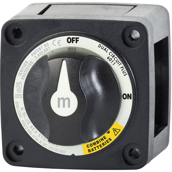 Blue Sea 6011200 m-Series Battery Switch Dual Circuit Plus - Black [6011200] - Battery Management