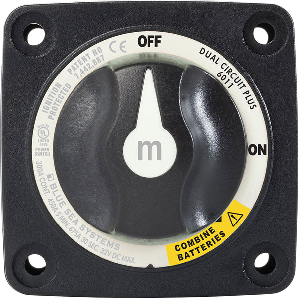 Blue Sea 6011200 m-Series Battery Switch Dual Circuit Plus - Black [6011200] - Battery Management