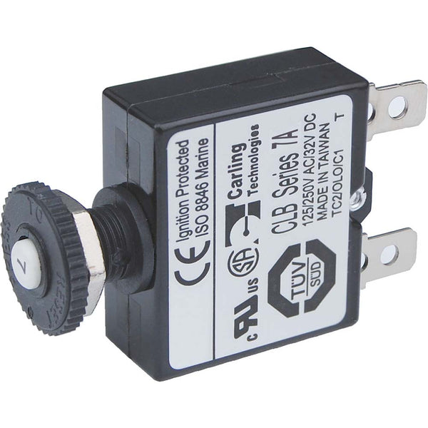 Blue Sea 7053 7A Push Button Thermal with Quick Connect Terminals [7053] - Circuit Breakers