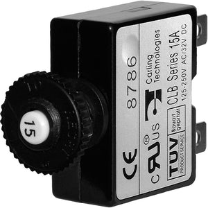 Blue Sea 7056 15A Push Button Thermal with Quick Connect Terminals [7056] - Circuit Breakers