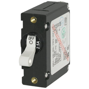 Blue Sea 7197 A-Series White Toggle Circuit Breaker - Single Pole 2.5A [7197] - Circuit Breakers