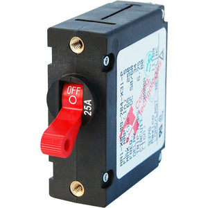 Blue Sea 7217 AC / DC Single Pole Magnetic World Circuit Breaker - 25 Amp Red [7217] - Circuit Breakers