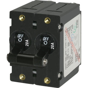 Blue Sea 7236 A-Series Double Pole Toggle - 20A - Black [7236] - Circuit Breakers