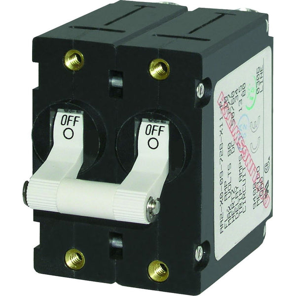 Blue Sea 7238 A-Series Double Pole Toggle - 30AMP - White [7238] - Circuit Breakers