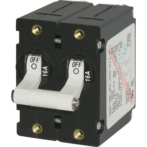 Blue Sea 7294 A-Series Double Pole Toggle - 16A - White [7294] - Circuit Breakers