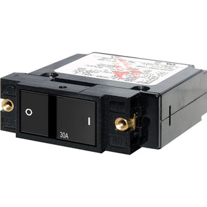 Blue Sea 7406 Single Pole Small Case 2’’ Flat Rocker Circuit Breaker - 30 Amp [7406] - Circuit Breakers