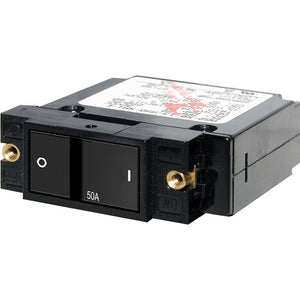 Blue Sea 7408 Single Pole Small Case 2’’ Flat Rocker Circuit Breaker - 50 Amp [7408] - Circuit Breakers